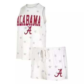 Женский комплект для сна с топом на бретелях и шортами Concepts Sport Cream Alabama Crimson Tide Agenda Stars