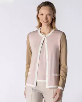 Женский комплект-двойка из двухцветной куртки и свитера Naulover, светло-розовый