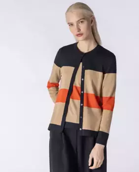 Женский комплект-двойка из куртки и полосатого свитера Naulover, мультиколор