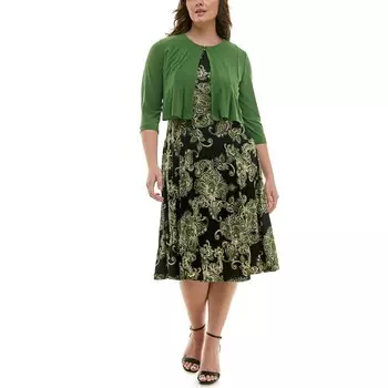 Женский комплект из 2 предметов: кардиган и платье Danny & Nicole, цвет Avocado Black Ivory