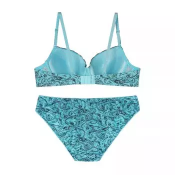 Женский комплект из 2 предметов, удобный бюстгальтер и трусы с регулируемыми бретелями пуш-ап на косточках Agnes Orinda, бежевый