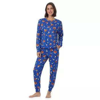 Женский комплект из двух предметов: пижамный топ с длинными рукавами и пижамные штаны с принтом «Peanuts Halloween» Beauty Sleep Social, цвет snoopy hallows eve