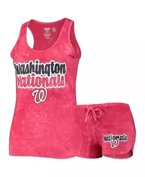 Женский комплект из майки и шорт Red Washington Nationals Billboard Racerback Concepts Sport, красный