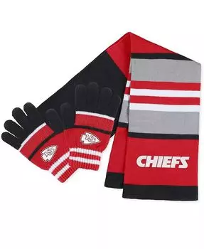 Женский комплект из перчаток и шарфа в полоску Kansas City Chiefs Wear By Erin Andrews, красный