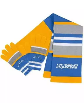 Женский комплект из перчаток и шарфа в полоску Los Angeles Chargers Wear By Erin Andrews, желтый