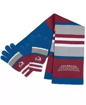 Женский комплект из перчаток и шарфа в полоску Colorado Avalanche Wear By Erin Andrews, мультиколор