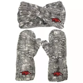 Женский комплект из повязки на голову и варежек с логотипом ZooZatz Arkansas Razorbacks
