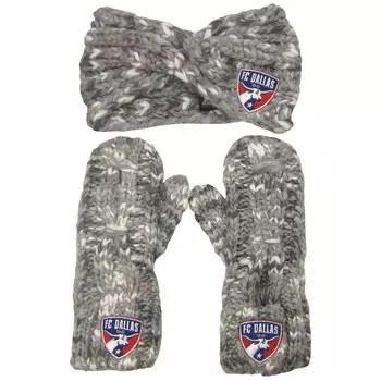 Женский комплект из повязки на голову и варежек ZooZatz Grey FC Dallas Marled