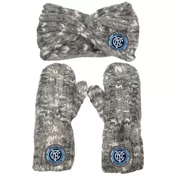 Женский комплект из повязки на голову и варежек ZooZatz New York City FC Marled