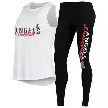 Женский комплект из топа и леггинсов Concepts Sport белого/черного цвета Los Angeles Angels Sonata