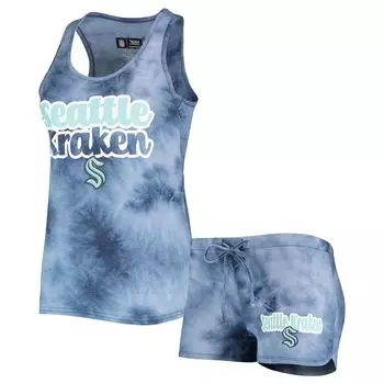 Женский комплект из топа и шорт на бретельках и шортах Concepts Sport Deep Sea Seattle Kraken Billboard Racerback