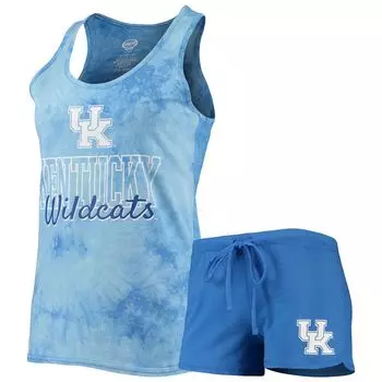 Женский комплект из топа и шорт с майкой и шортами Concepts Sport Royal Kentucky Wildcats Billboard Tie-Dye