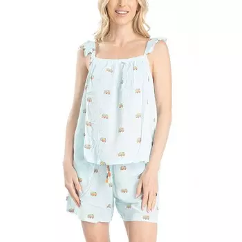 Женский комплект из топа и шорт в стиле бебидолл Ocean Pacific Vibes OP, цвет Blue Blue