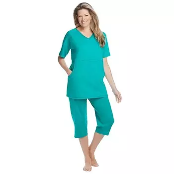 Женский комплект капри для отдыха Dreams & Co. больших размеров, цвет Aquamarine