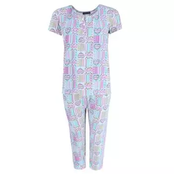 Женский комплект капри с лоскутным принтом «Сердца» Elegant Emily, белый