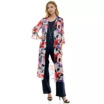 Женский комплект Luxology из 3 предметов: кардиган, майка и брюки, цвет Navy Red Green