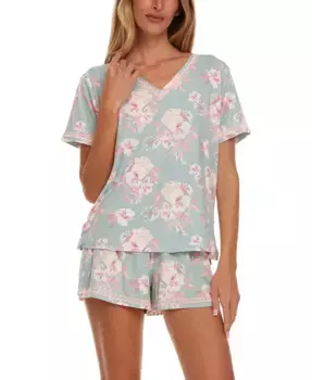 Женский комплект пижамы Elina из трикотажа с принтом, 2 предмета Flora by Flora Nikrooz, мультиколор