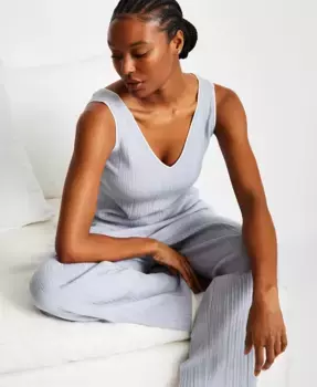 Женский комплект пижамы из ребристого трикотажа XS-3X State of Day, синий