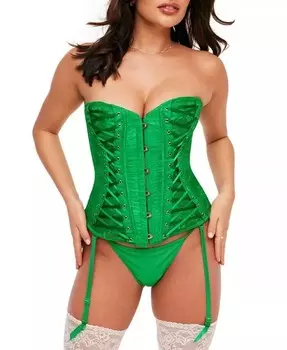 Женский комплект с корсетом и стрингами без подкладки Nikita Adore Me, зеленый