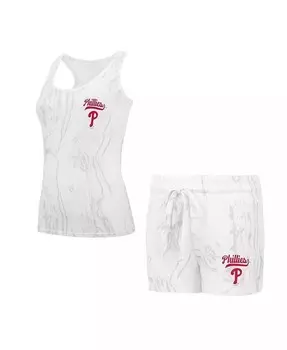 Женский комплект с кварцевой майкой и шортами Philadelphia Phillies Phillies Concepts Sport, белый