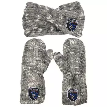 Женский комплект с повязкой на голову и варежками ZooZatz San Jose Earthquakes Marled