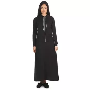 Женский комплект шезлонга из хлопковой смеси френч терри на молнии MeMoi, черный