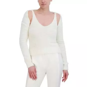 Женский комплект свитера с ребристым узором BCBGMAXAZRIA, цвет gardenia