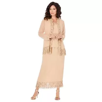 Женский комплект юбок Roaman's больших размеров из 3 предметов, расшитый бисером, цвет Sparkling Champagne