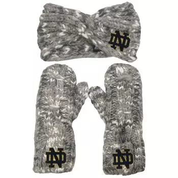 Женский комплект ZooZatz Notre Dame Fighting Irish Logo с повязкой на голову и варежками