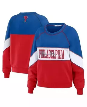 Женский королевский красный пуловер Philadelphia Phillies с круглым вырезом Wear By Erin Andrews, мультиколор