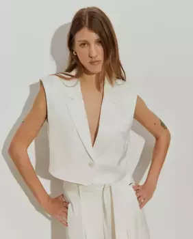 Женский короткий блейзер без рукавов Lion of Porches, цвет Crema