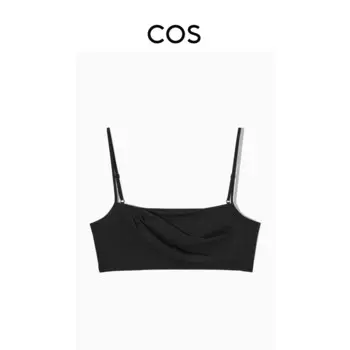 Женский короткий бюстгальтер Cos на тонких бретельках, черный