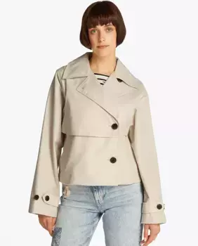 Женский короткий двубортный тренч Tommy Jeans, цвет Crema