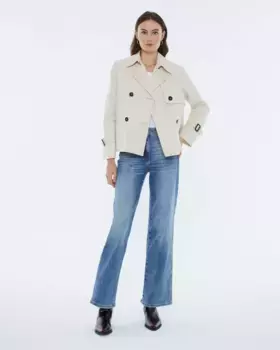 Женский короткий двубортный тренчкот Andam, бежевый