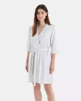 Женский короткий халат-халат с рукавами 3/4 Massana, светло-серый