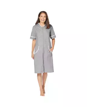 Женский короткий халат из французского махрового полотна Dreams & Co., синий