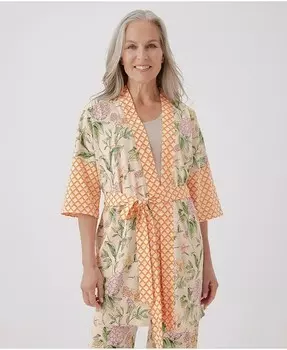 Женский короткий халат из органического хлопка для отдыха Pact, мультиколор