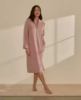 Женский короткий халат на молнии nfasis, цвет 200 Rosa