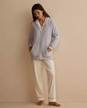 Женский короткий халат на молнии nfasis, светло-серый