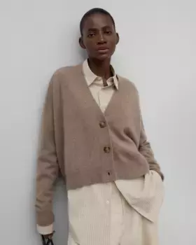 Женский короткий кашемировый кардиган Adolfo Dominguez, цвет Topo