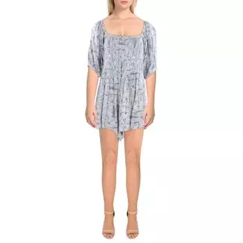 Женский короткий комбинезон с принтом Roxy, темно-синий/белый
