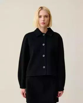 Женский короткий пиджак с рубашечным воротником Claudie Pierlot, черный