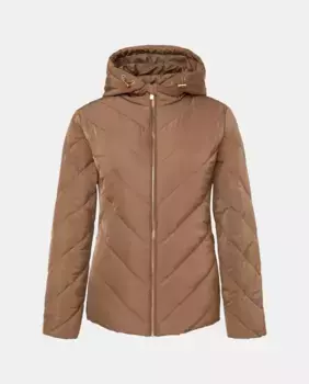 Женский короткий пуховик с капюшоном Woman El Corte Ingls, цвет Toffee