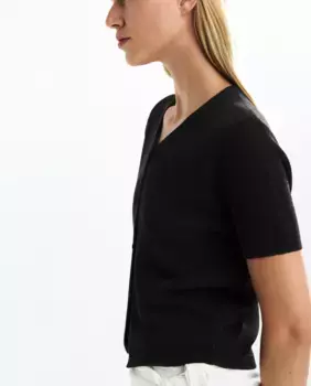 Женский короткий рукав кардиган из трикотажа Parfois, темно-серый