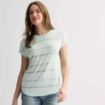 Женский короткий рукав с декором Apt. 9, цвет green frost