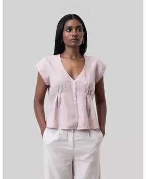 Женский короткий топ с глубоким V-образным вырезом Reistor, розовый