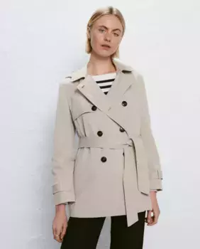 Женский короткий тренч с капюшоном Easy Wear, цвет Crudo