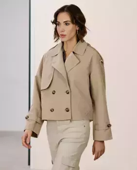 Женский короткий тренч с карманами Vero Moda, светло-коричневый