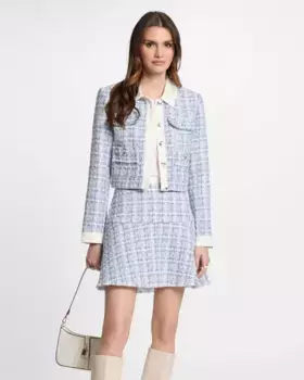 Женский короткий твидовый жакет Morgan, синий