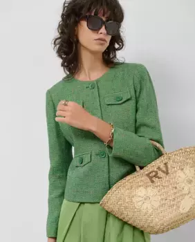 Женский короткий твидовый жакет Roberto Verino, зеленый
